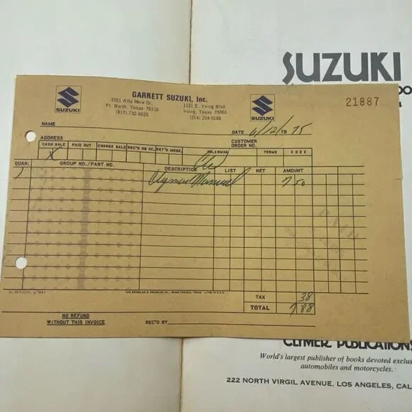 Vintage Suzuki Service Repair Handbook 1964 - 1974 - Picture 5 of 5